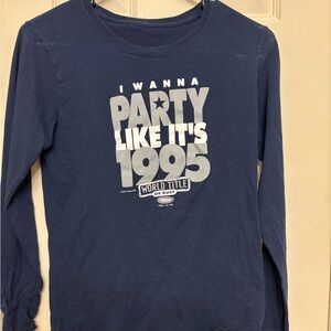 Kids Navy Blue Graphic Long Sleeve Shirt